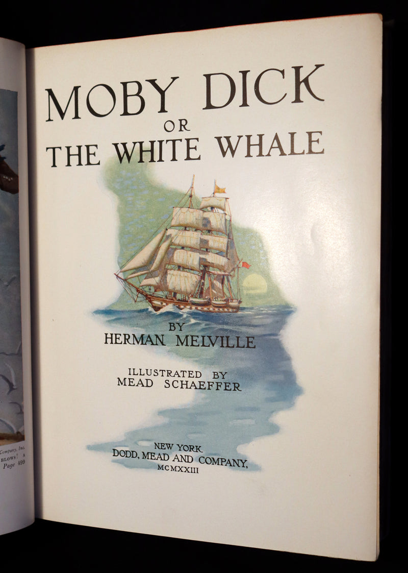 1923 Rare Edition - MOBY DICK or The White Whale by Herman Melville illustrated by Mead Schaeffer.