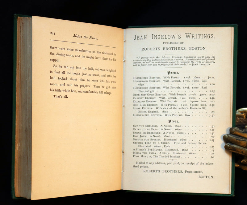 1887 Scarce Victorian Book - MOPSA THE FAIRY by Jean Ingelow. Illustrated.