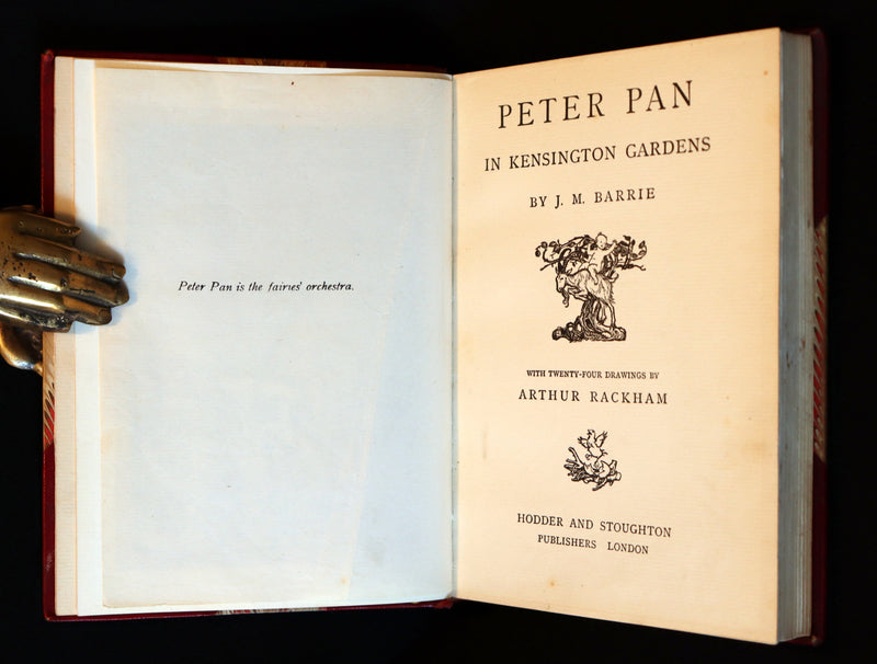 1910 Rare Book - PETER PAN in Kensington Garden illustrated by Arthur Rackham.