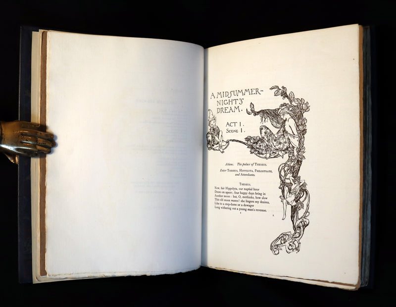 1908 Rare Limited Book Signed by Rackham - Shakespeare's Midsummer Night's Dream in a beautiful binding.