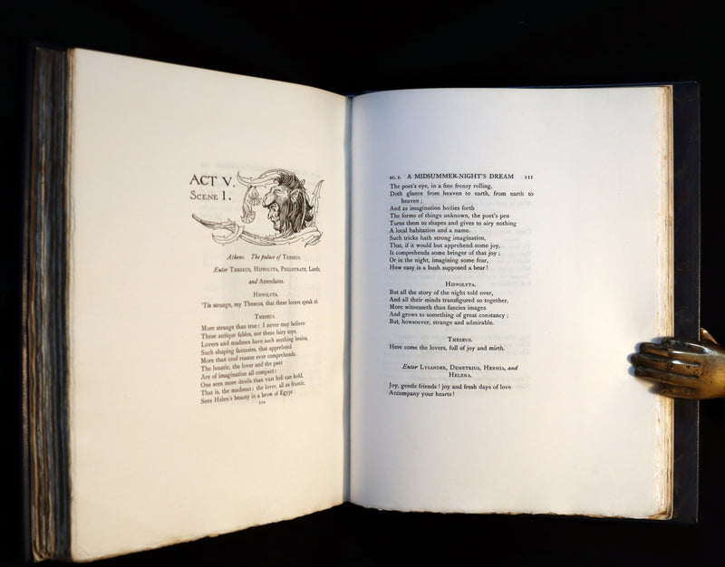 1908 Rare Limited Book Signed by Rackham - Shakespeare's Midsummer Night's Dream in a beautiful binding.