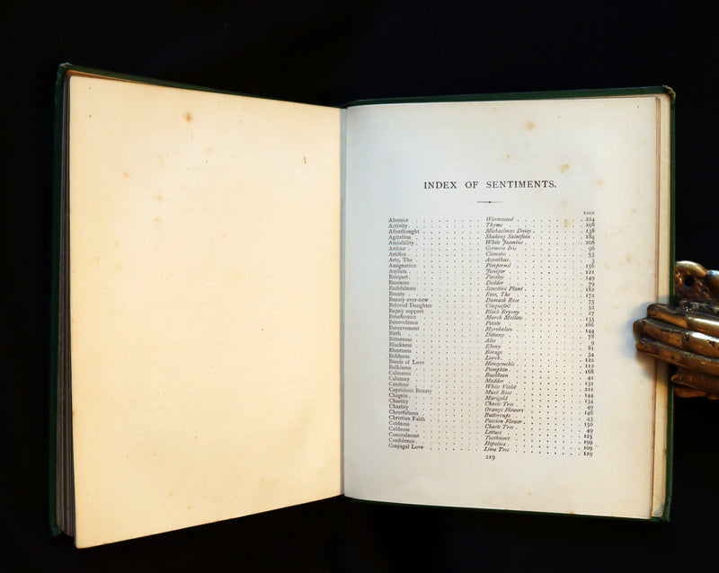 1875 Rare Floriography Book - The Language of Flowers or Floral Emblems by Robert Tyas. Color Illustrated.