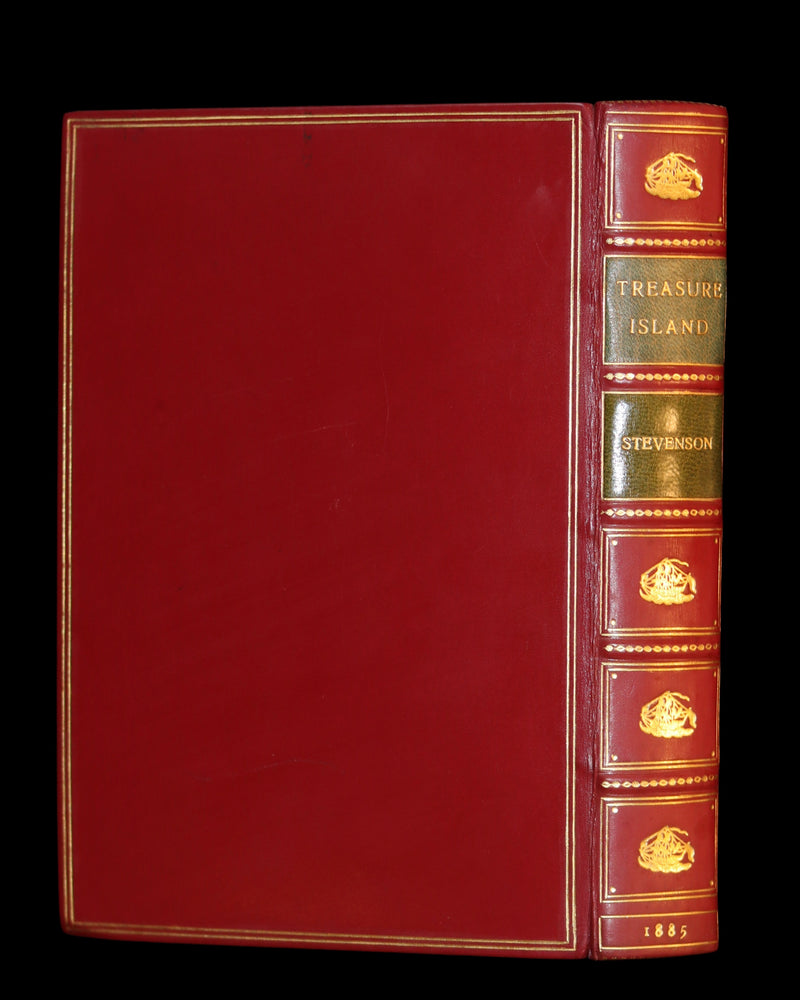 1885 Fine Bayntun-Riviere Binding - TREASURE ISLAND by Stevenson. First UK Illustrated Edition.