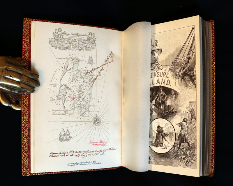 1885 Fine Bayntun-Riviere Binding - TREASURE ISLAND by Stevenson. First UK Illustrated Edition.