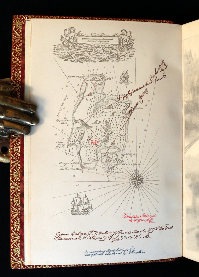 1885 Fine Bayntun-Riviere Binding - TREASURE ISLAND by Stevenson. First UK Illustrated Edition.