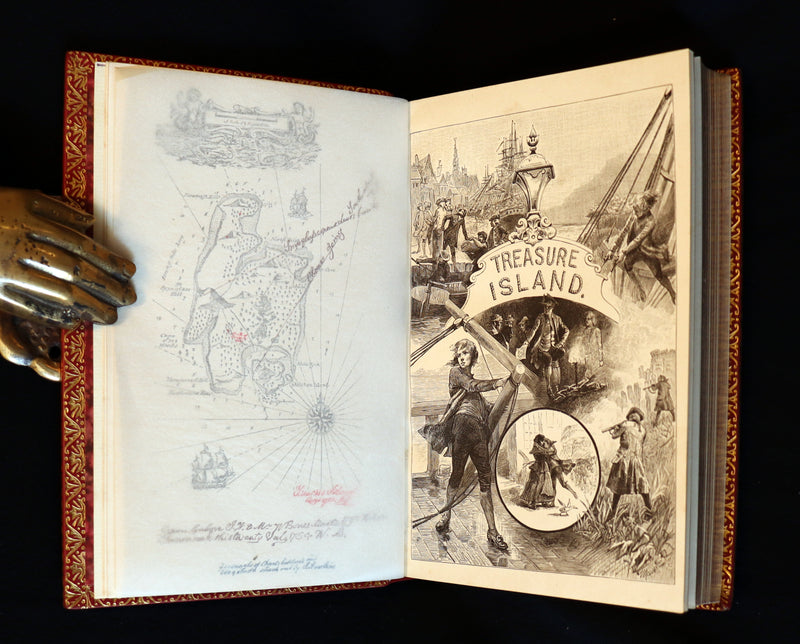 1885 Fine Bayntun-Riviere Binding - TREASURE ISLAND by Stevenson. First UK Illustrated Edition.