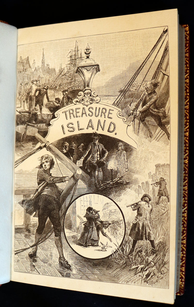1885 Fine Bayntun-Riviere Binding - TREASURE ISLAND by Stevenson. First UK Illustrated Edition.