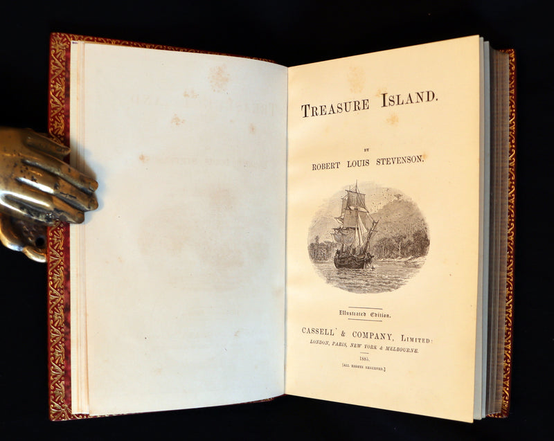 1885 Fine Bayntun-Riviere Binding - TREASURE ISLAND by Stevenson. First UK Illustrated Edition.