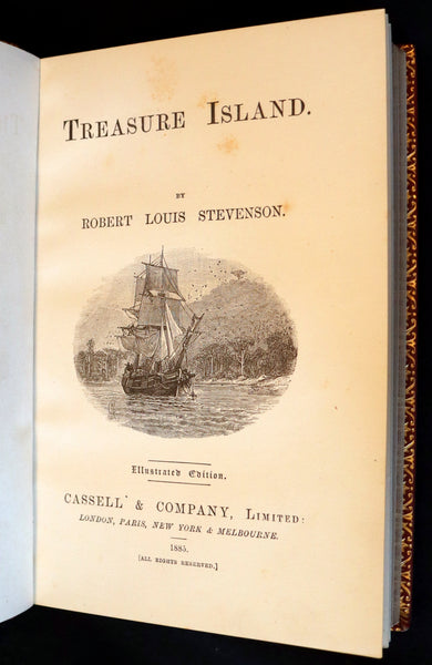 1885 Fine Bayntun-Riviere Binding - TREASURE ISLAND by Stevenson. First UK Illustrated Edition.