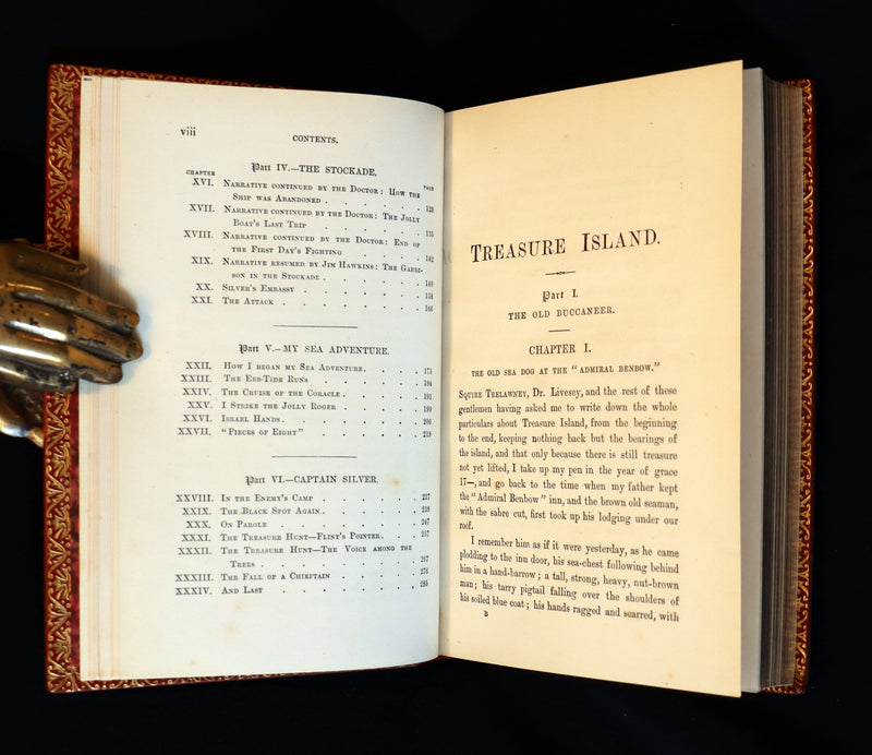1885 Fine Bayntun-Riviere Binding - TREASURE ISLAND by Stevenson. First UK Illustrated Edition.