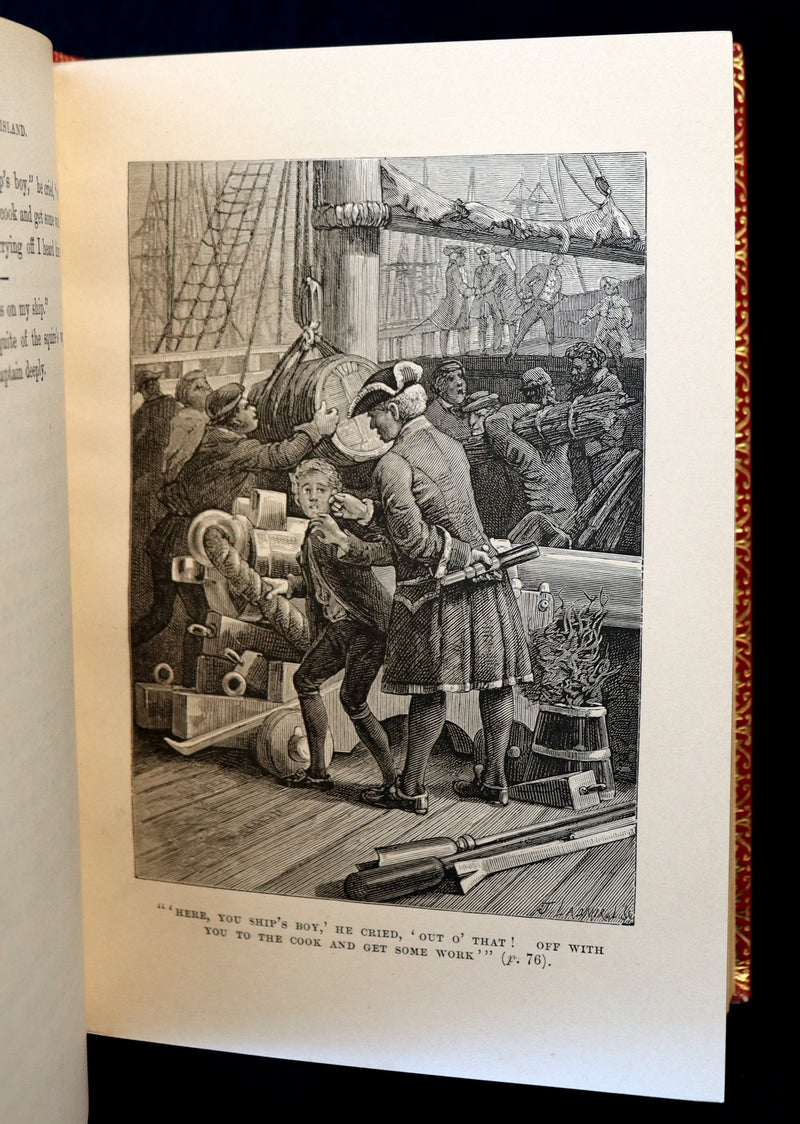 1885 Fine Bayntun-Riviere Binding - TREASURE ISLAND by Stevenson. First UK Illustrated Edition.