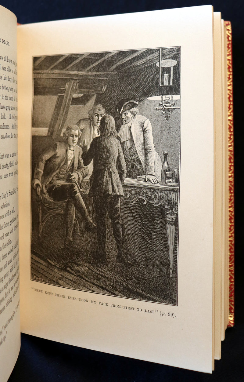 1885 Fine Bayntun-Riviere Binding - TREASURE ISLAND by Stevenson. First UK Illustrated Edition.