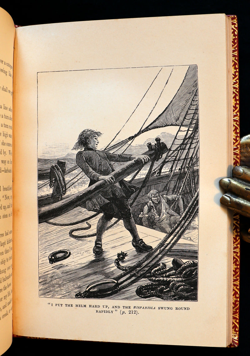 1885 Fine Bayntun-Riviere Binding - TREASURE ISLAND by Stevenson. First UK Illustrated Edition.