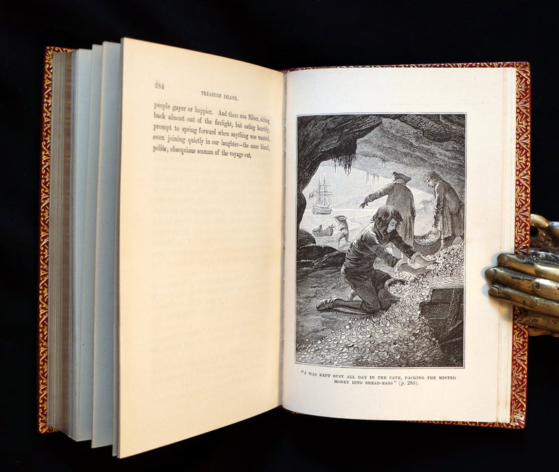 1885 Fine Bayntun-Riviere Binding - TREASURE ISLAND by Stevenson. First UK Illustrated Edition.