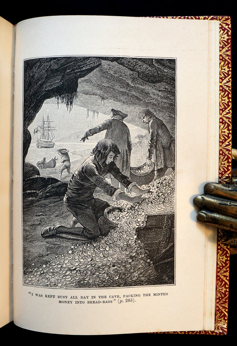 1885 Fine Bayntun-Riviere Binding - TREASURE ISLAND by Stevenson. First UK Illustrated Edition.