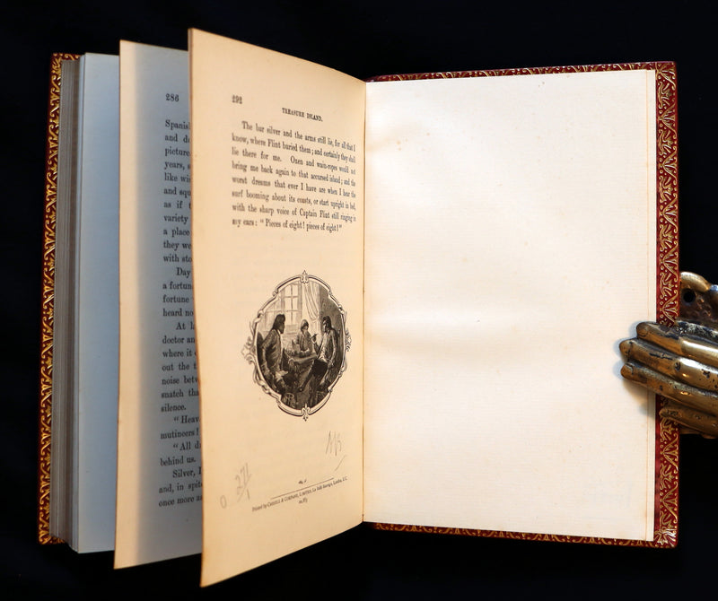 1885 Fine Bayntun-Riviere Binding - TREASURE ISLAND by Stevenson. First UK Illustrated Edition.