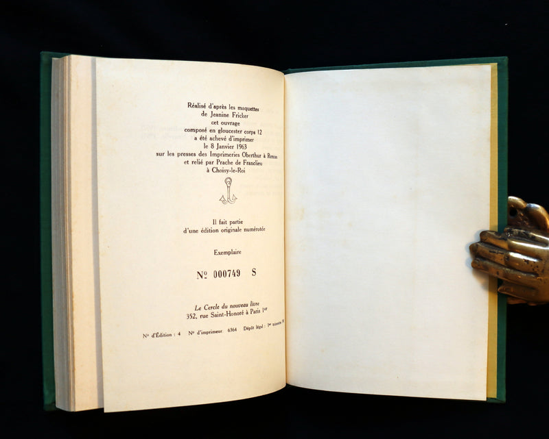 1963 Rare First Limited Edition #749 - La Planete des Singes (The Planet of the Apes) by Pierre Boulle.