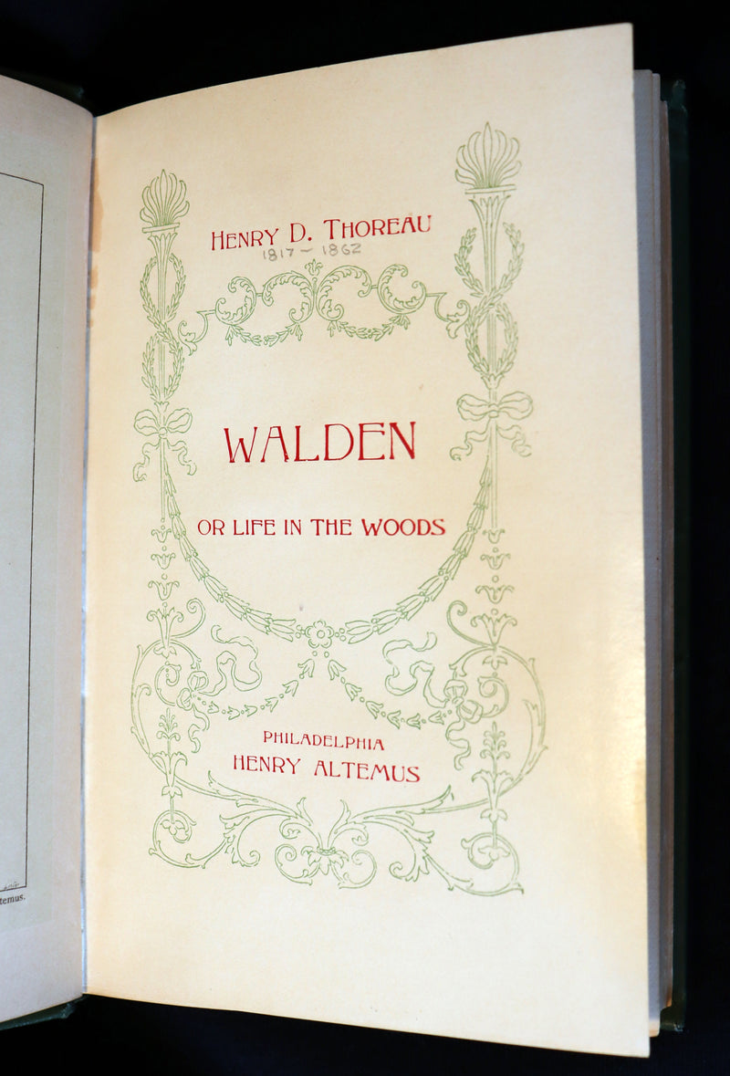 1899 Scarce Victorian Book - WALDEN or Life in the Woods by Henry David Thoreau.