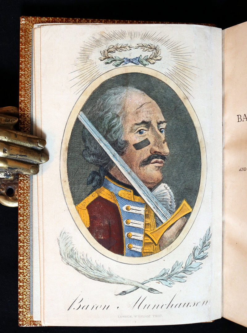 1868 Rare Book bound by Morrell  - The Travels and Surprising Adventures of Baron MUNCHAUSEN. Illustrated by Cruikshank.