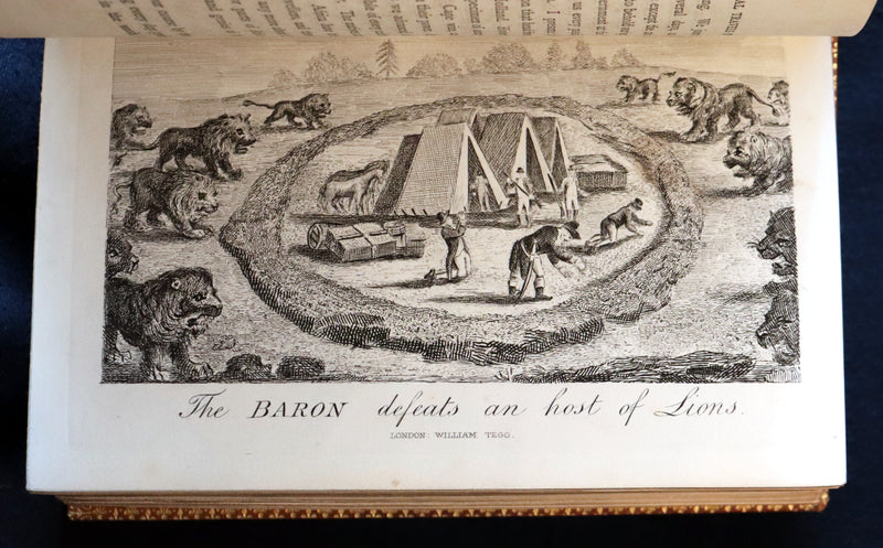 1868 Rare Book bound by Morrell  - The Travels and Surprising Adventures of Baron MUNCHAUSEN. Illustrated by Cruikshank.