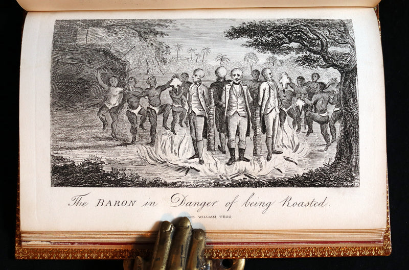 1868 Rare Book bound by Morrell  - The Travels and Surprising Adventures of Baron MUNCHAUSEN. Illustrated by Cruikshank.