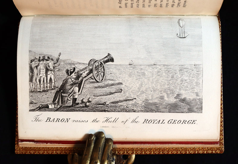 1868 Rare Book bound by Morrell  - The Travels and Surprising Adventures of Baron MUNCHAUSEN. Illustrated by Cruikshank.