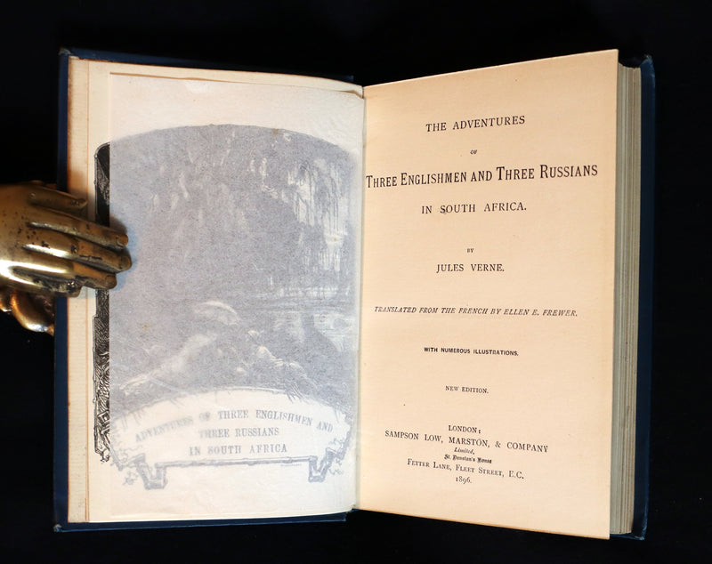 1896 Rare Jules Verne - Meridiana - Adventures of Three Englishmen and Three Russians in South Africa.