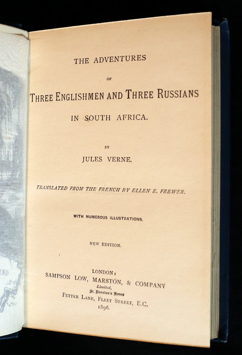1896 Rare Jules Verne - Meridiana - Adventures of Three Englishmen and Three Russians in South Africa.
