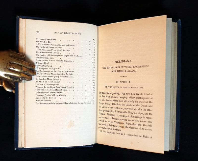 1896 Rare Jules Verne - Meridiana - Adventures of Three Englishmen and Three Russians in South Africa.