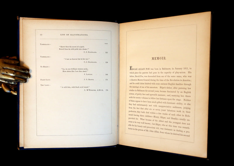 1872 Scarce Victorian Book - The Poetical Works of Edgar Allan Poe. Edinburgh Illustrated Edition.