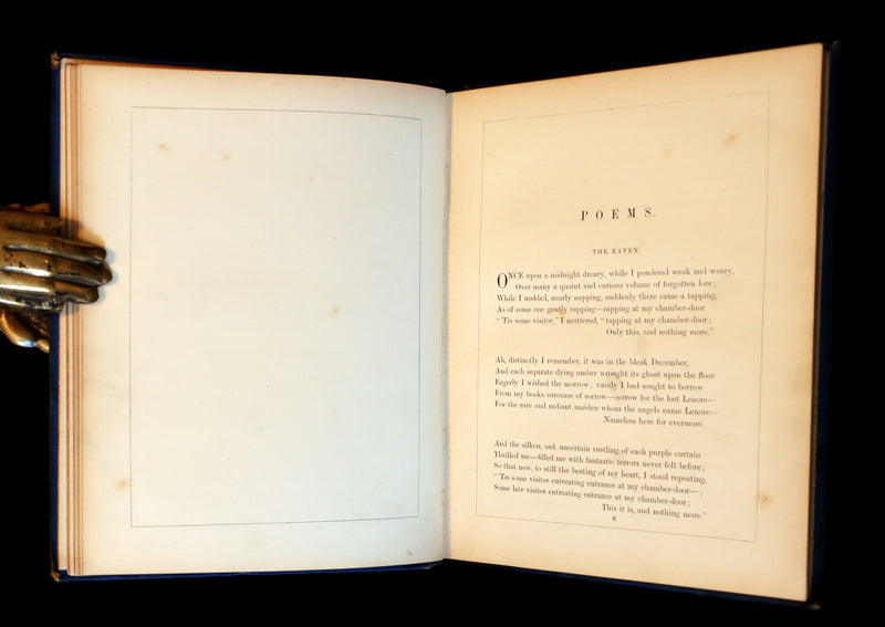 1872 Scarce Victorian Book - The Poetical Works of Edgar Allan Poe. Edinburgh Illustrated Edition.