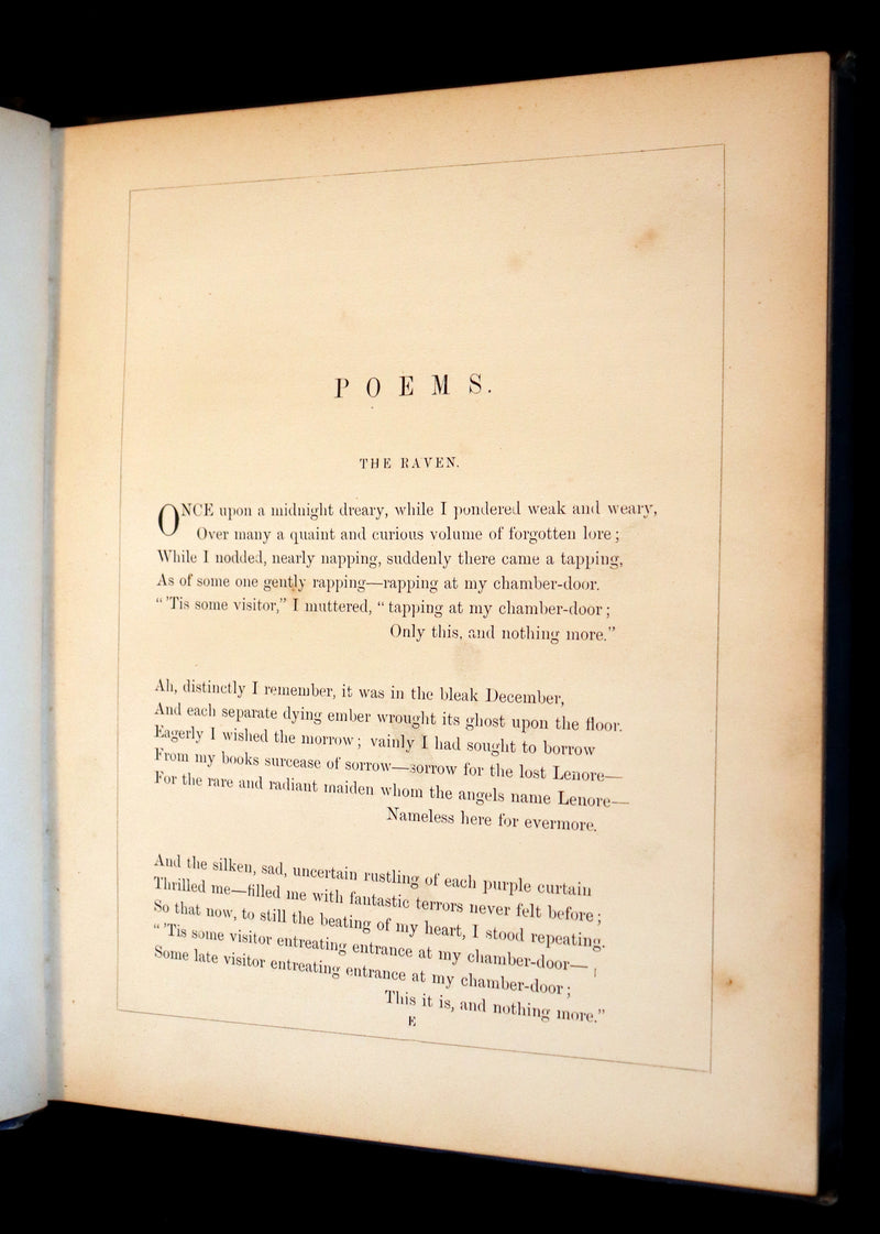 1872 Scarce Victorian Book - The Poetical Works of Edgar Allan Poe. Edinburgh Illustrated Edition.