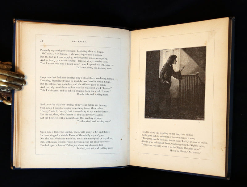 1872 Scarce Victorian Book - The Poetical Works of Edgar Allan Poe. Edinburgh Illustrated Edition.