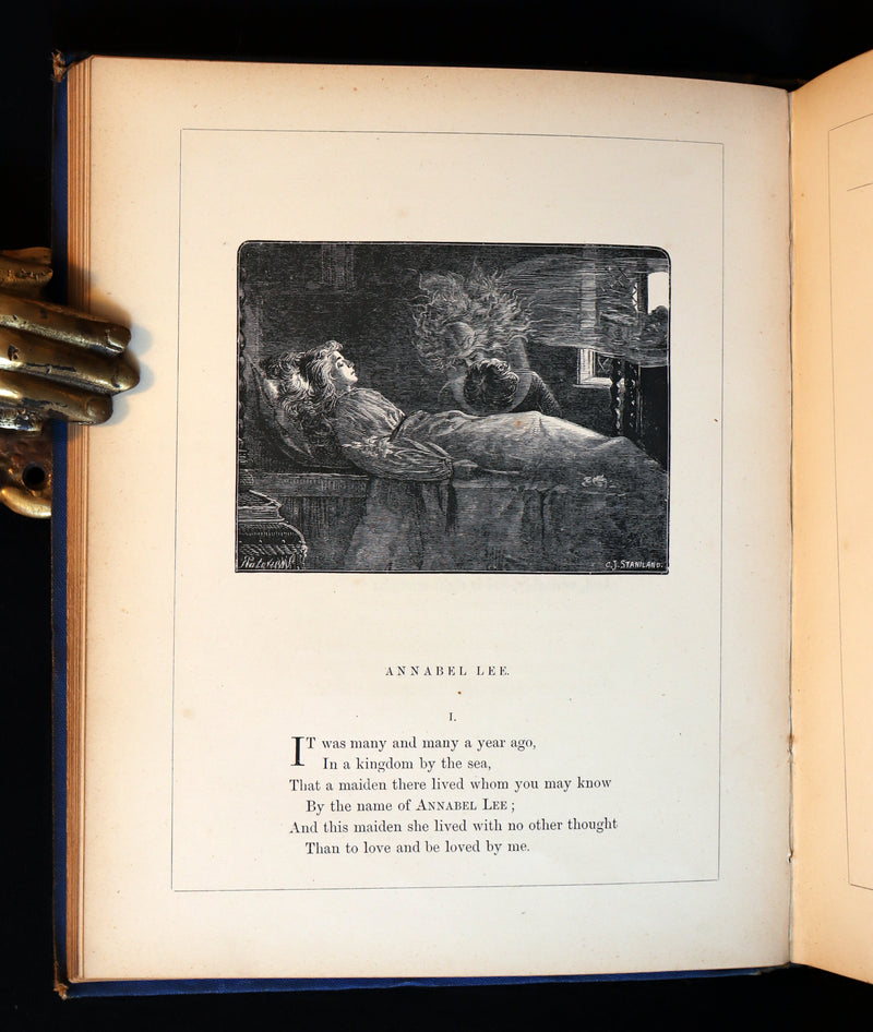 1872 Scarce Victorian Book - The Poetical Works of Edgar Allan Poe. Edinburgh Illustrated Edition.