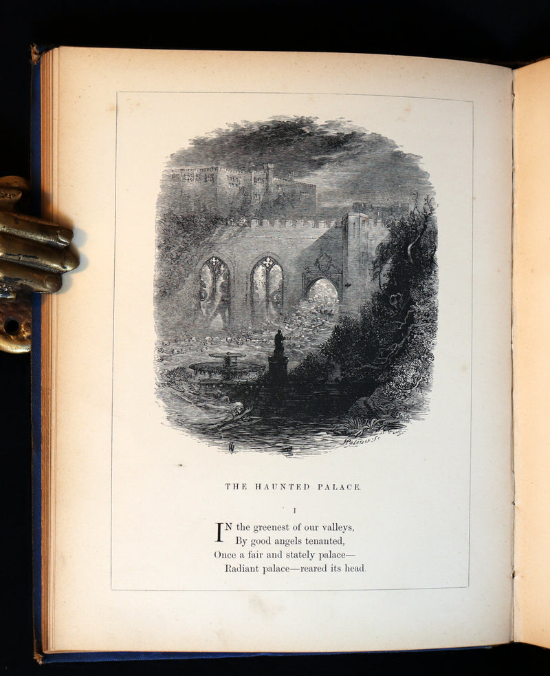 1872 Scarce Victorian Book - The Poetical Works of Edgar Allan Poe. Edinburgh Illustrated Edition.