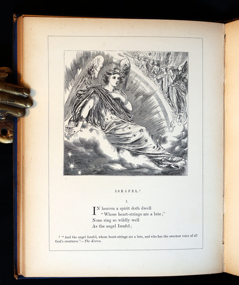 1872 Scarce Victorian Book - The Poetical Works of Edgar Allan Poe. Edinburgh Illustrated Edition.