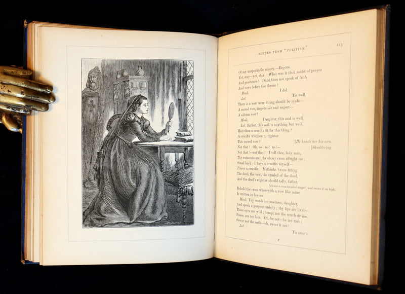 1872 Scarce Victorian Book - The Poetical Works of Edgar Allan Poe. Edinburgh Illustrated Edition.