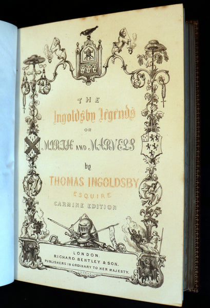 1887 PRINCE LEOPOLD Ex-Libris - INGOLDSBY LEGENDS Illustrated by Cruikshank, Leech and Barham in a Beautiful Ramage Binding.