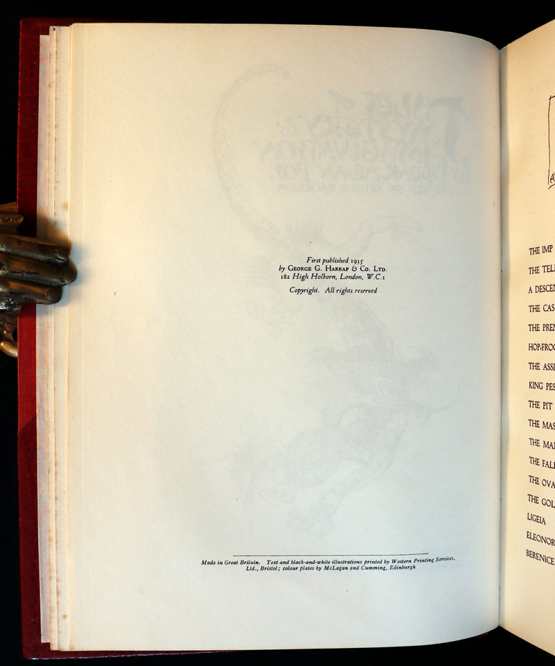 1935 Rare 1stED bound by Bayntun - Edgar Allan Poe TALES OF MYSTERY AND IMAGINATION illustrated by Arthur RACKHAM.