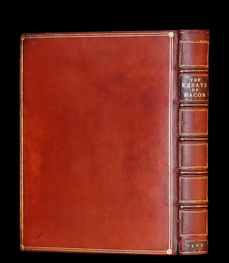 1907 Rare Book bound by Zaehnsdorf - FRANCIS BACON's ESSAYS.