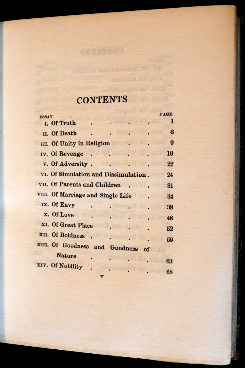 1907 Rare Book bound by Zaehnsdorf - FRANCIS BACON's ESSAYS.
