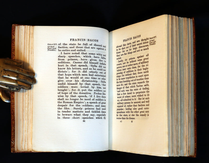 1907 Rare Book bound by Zaehnsdorf - FRANCIS BACON's ESSAYS.