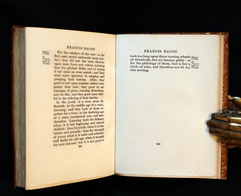 1907 Rare Book bound by Zaehnsdorf - FRANCIS BACON's ESSAYS.