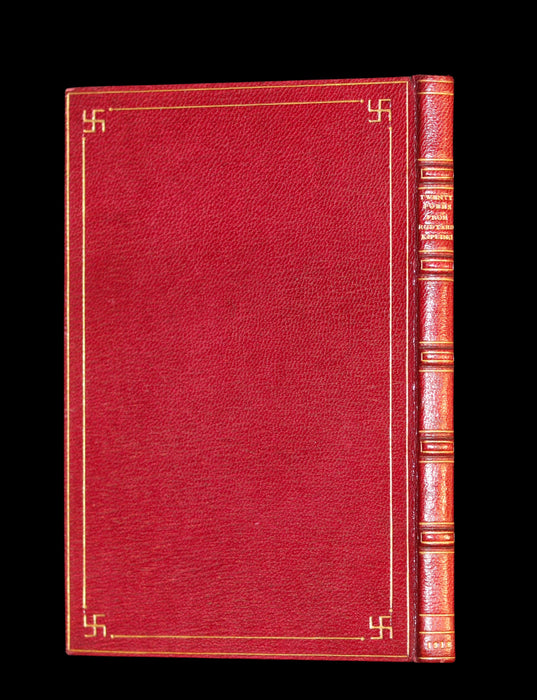 1918 1stED Binding by Sangorski with Hinduist Swastika - 20 Poems from Rudyard Kipling.