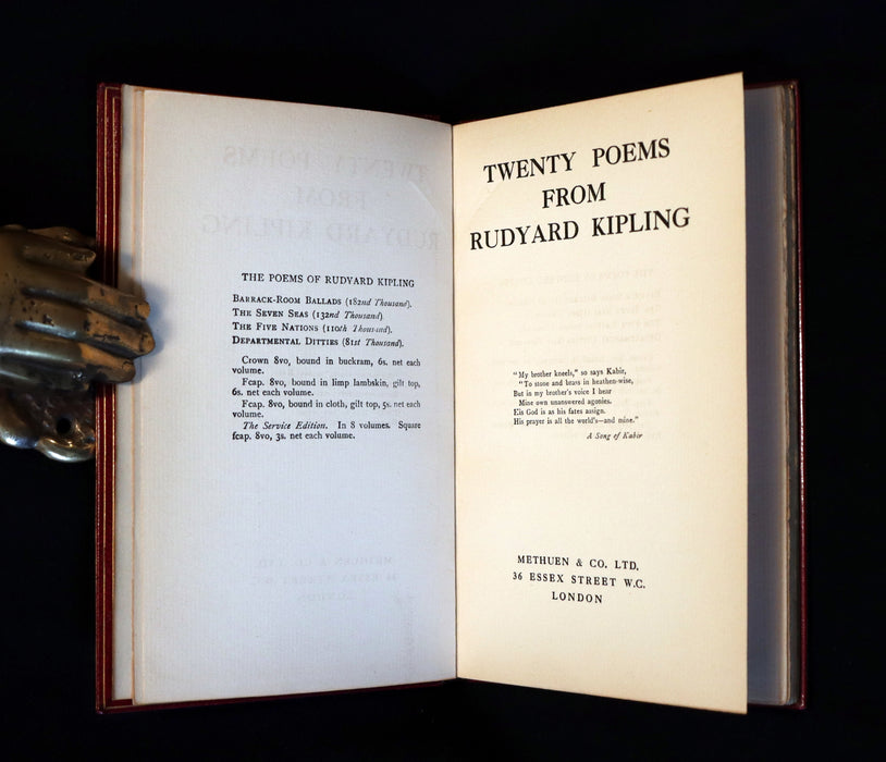 1918 1stED Binding by Sangorski with Hinduist Swastika - 20 Poems from Rudyard Kipling.