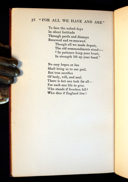1918 1stED Binding by Sangorski with Hinduist Swastika - 20 Poems from Rudyard Kipling.