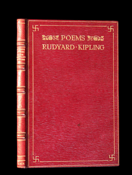 1918 1stED Binding by Sangorski with Hinduist Swastika - 20 Poems from Rudyard Kipling.