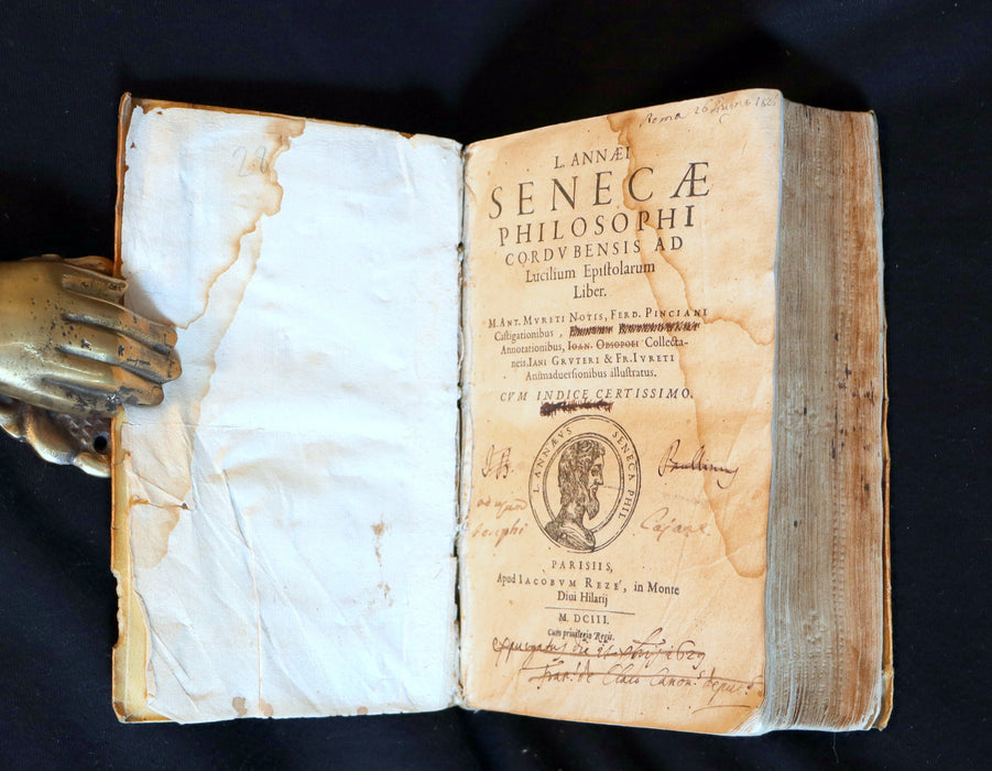 1603 Rare Latin Vellum Book - SENECA - L. Annæi Senecæ Philosophi Cordubensis ad Luciliam Epistolarum Liber. Letters to Lucilius.