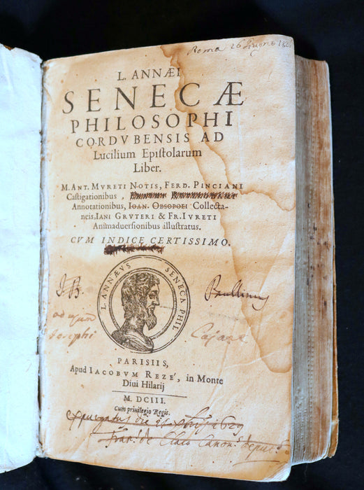 1603 Rare Latin Vellum Book - SENECA - L. Annæi Senecæ Philosophi Cordubensis ad Luciliam Epistolarum Liber. Letters to Lucilius.