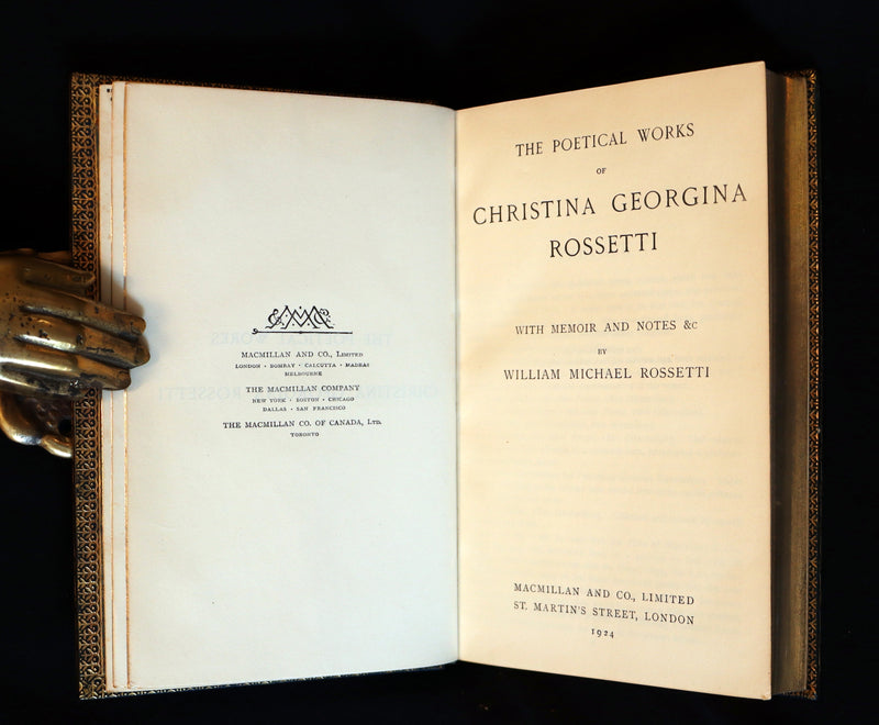 1924 Rare book bound by Sangosrski & Sutcliffe - Christina Rossetti's POEMS. Including Goblin Market.